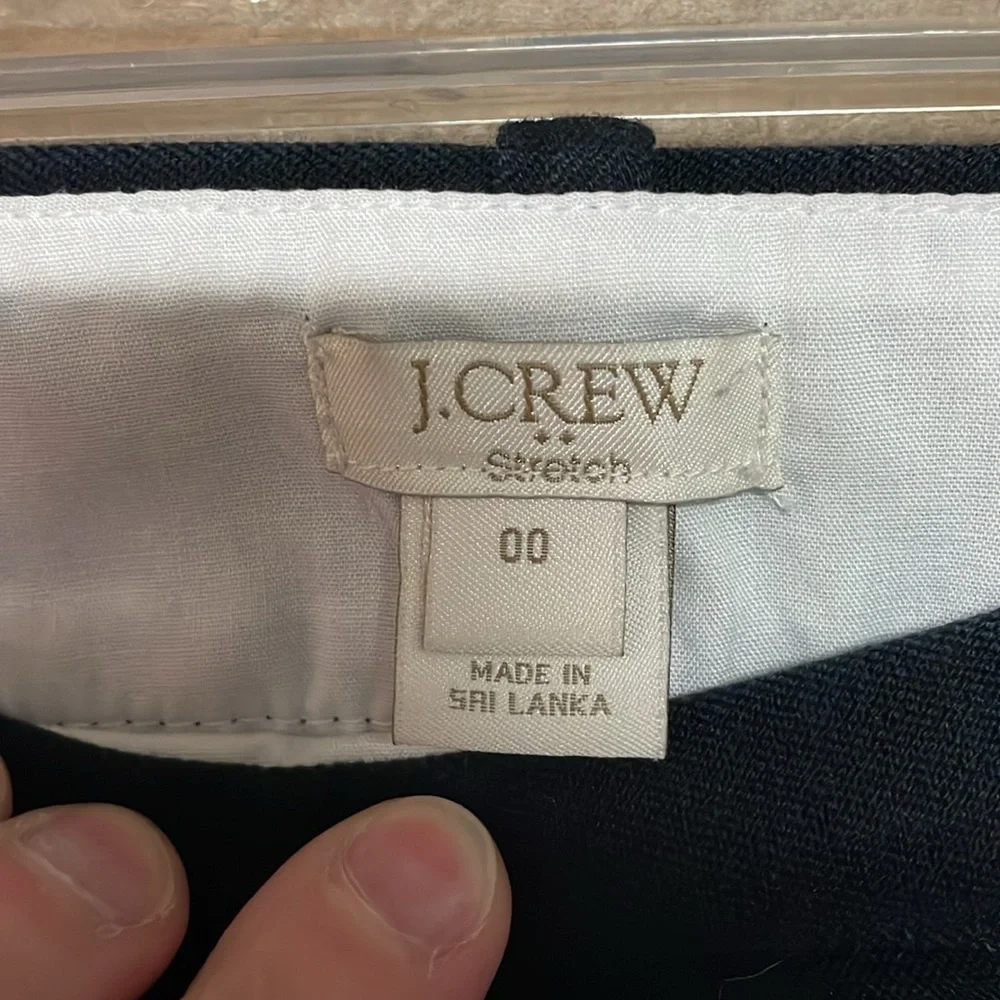 J. Crew Stretch size 00 Black Low-rise Crop Super Stretchy Dress Pants